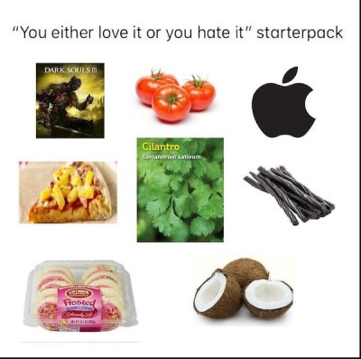 you either love it or hate it starter pack - "You either love it or you hate it" starterpack Dark Souls Iii Cilantro Coriandrum sativum Fiested