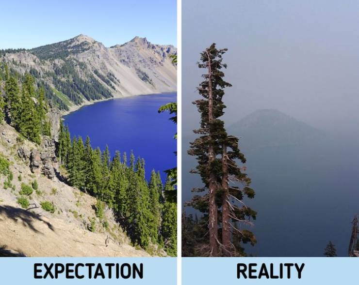 crater lake - Expectation Reality