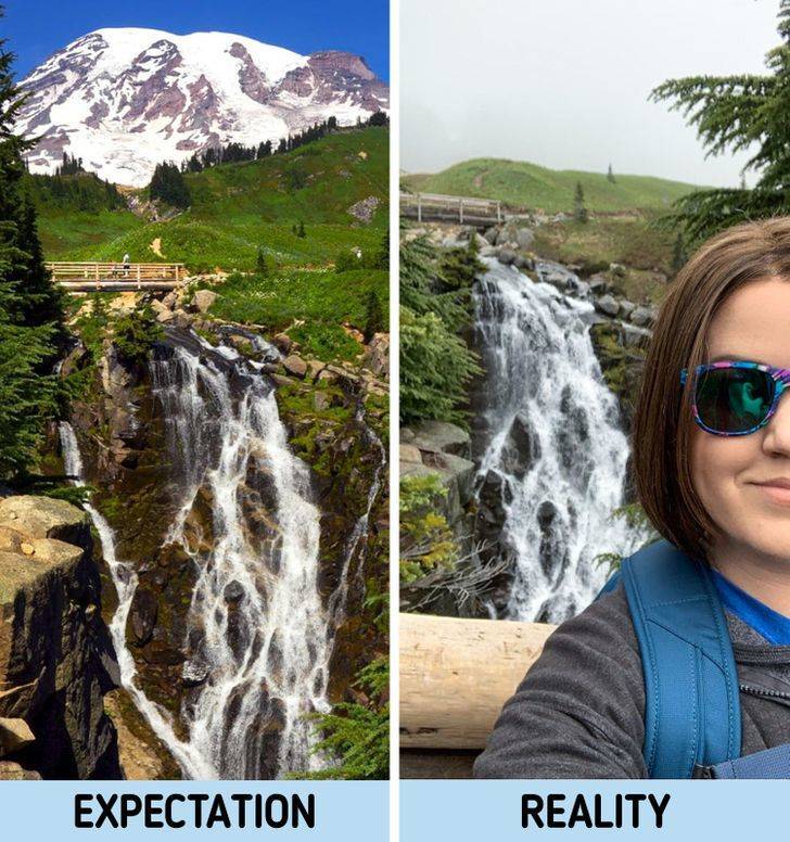 mount rainier national park, nisqually glacier - Expectation Reality