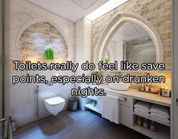 bathroom paint ideas - Toilets really do feel save points, especially on drunken nights.