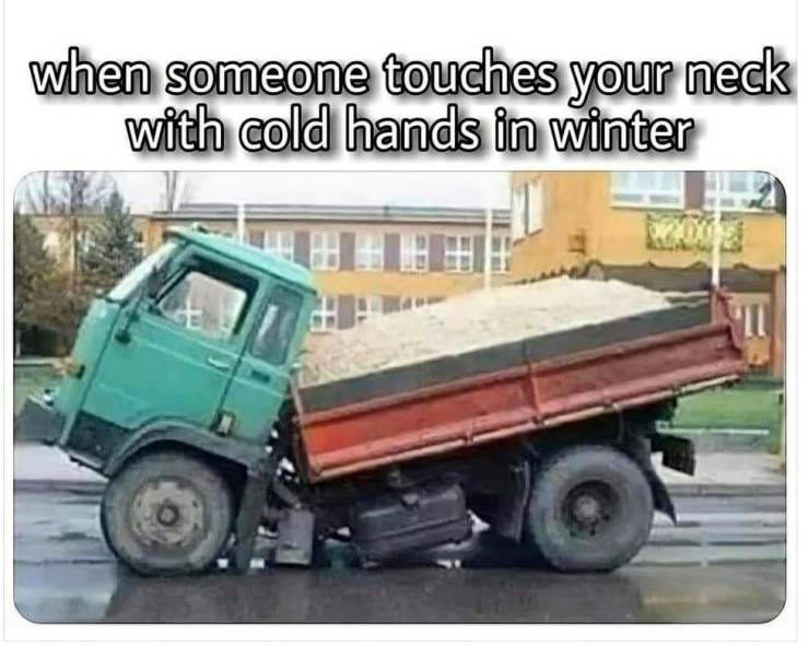 funny pics and memes - someone touches my neck - when someone touches your neck with cold hands in winter
