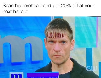 head - Scan his forehead and get 20% off at your next haircut m