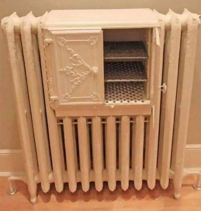 victorian radiator with bread warmer