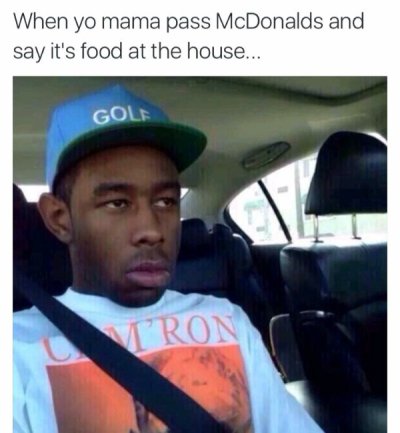 tyler mcdonalds meme - When yo mama pass McDonalds and say it's food at the house... Gol Viron