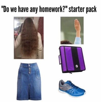 starter pack memes - "Do we have any homework?" starter pack