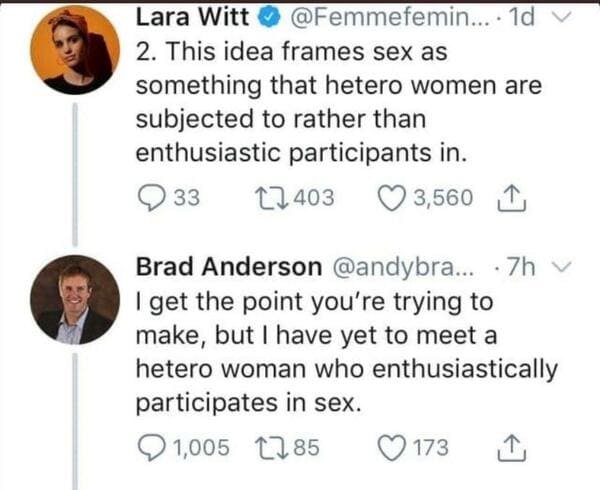 ben shapiro roast - Lara Witt .... 1d 2. This idea frames sex as something that hetero women are subjected to rather than enthusiastic participants in. 33 22403 3,560 1 Brad Anderson ... .7h I get the point you're trying to make, but I have yet to meet a 