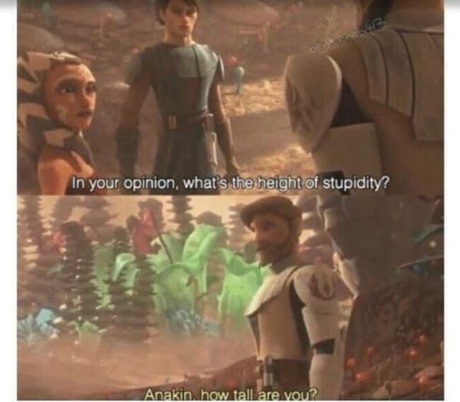 anakin how tall are you - team In your opinion, what's the height of stupidity? Anakin how tall are you?