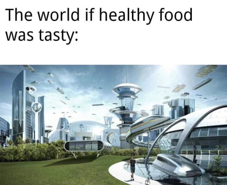 future society meme template - The world if healthy food was tasty
