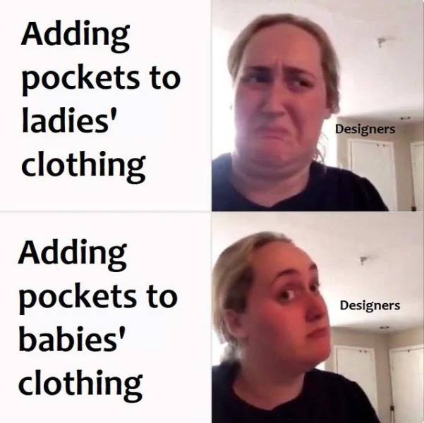 head - Adding pockets to ladies' clothing Designers Designers Adding pockets to babies' clothing