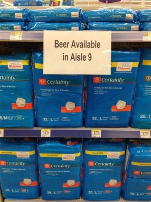 funny adult diapers - Colony Cerlainty niny Beer Available in Aisle 9 |ya Vio rtainty Certainty Certainly SM 28.L 32.Il 32. La 17 Certainty Certainty Certainty certe 28.Lp 28. Les 28. Les 30