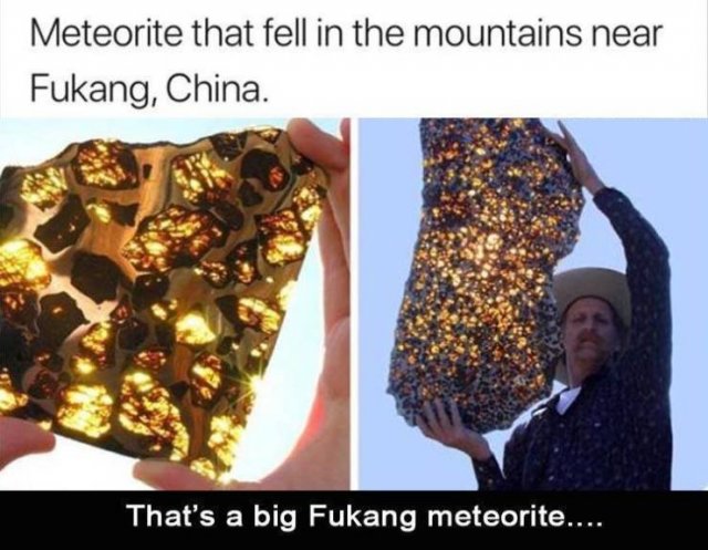 météorite de fukang - Meteorite that fell in the mountains near Fukang, China That's a big Fukang meteorite....