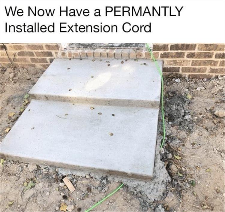 foundation - We Now Have a Permantly Installed Extension Cord