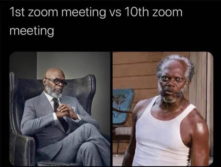 zoom meeting memes - 1st zoom meeting vs 10th zoom meeting