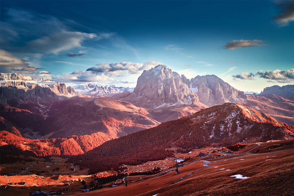 Lights and Shadows in the Dolomites, in the landscape infrared category. (Photo by Tomasz Grzyb)