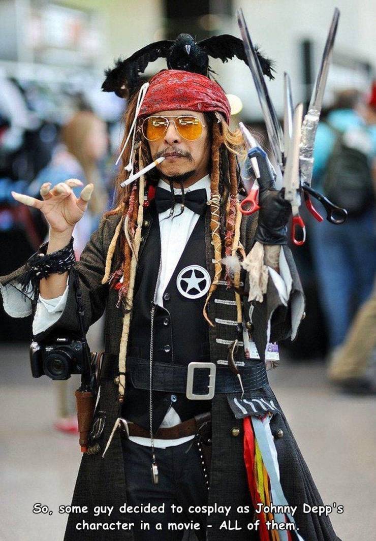 every johnny depp cosplay - So, some guy decided to cosplay as Johnny Depp's character in a movie All of them.