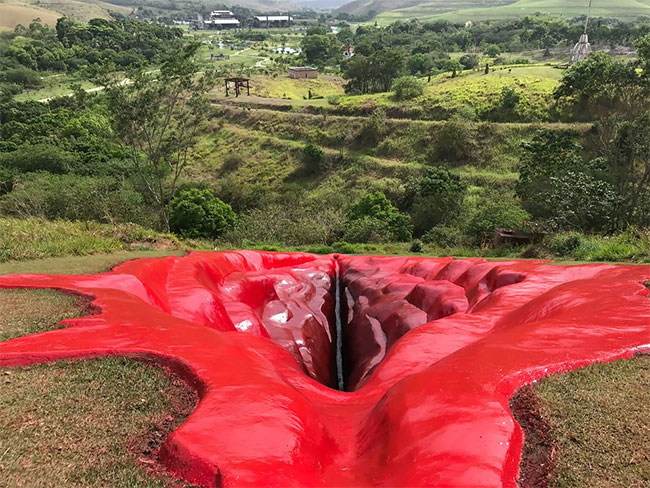 The prize for 2021’s most controversial public sculpture might have already been claimed by a newly installed 110 foot high concrete crimson vulva in Brazil.