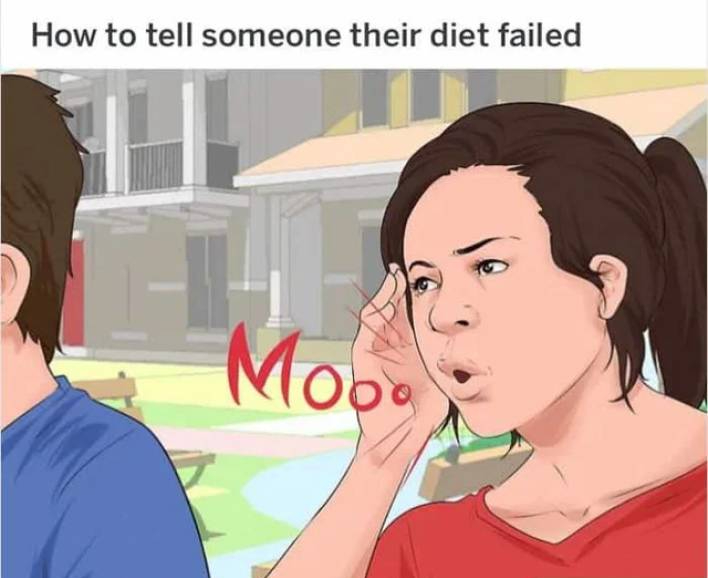 funny memes - How to tell someone their diet failed Mooo