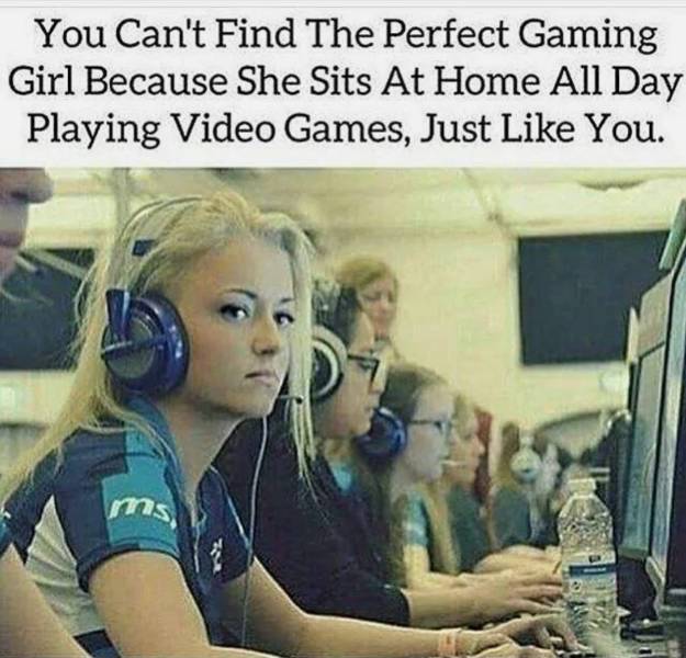 funny gamer - You Can't Find The Perfect Gaming Girl Because She Sits At Home All Day Playing Video Games, Just You.