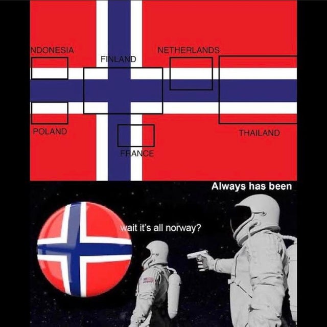 it's all norway always has been - Ndonesia Netherlands Finland Poland Thailand France Always has been wait it's all norway?