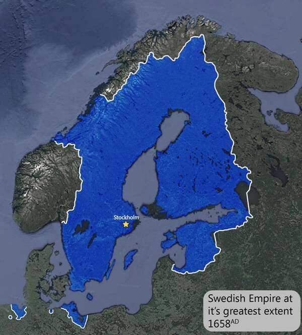 The Swedish Empire at its height.