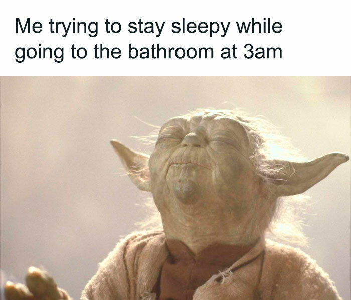 yoda smelling - Me trying to stay sleepy while going to the bathroom at 3am