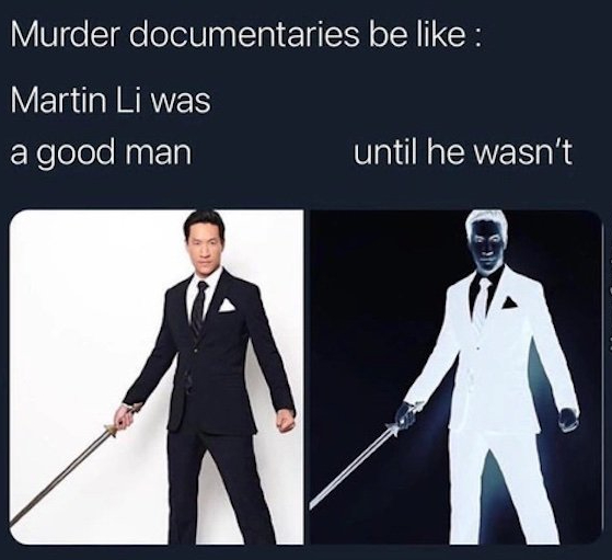 shoulder - Murder documentaries be Martin Li was a good man until he wasn't