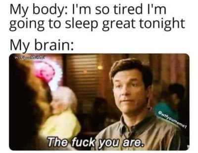 dad memes - My body I'm so tired I'm going to sleep great tonight My brain The fuck you are.