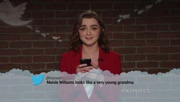 looks like a young grandma - Maisie Williams looks a very young grandma