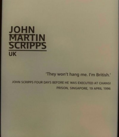 John Martin Scripps Uk 'They won't hang me. I'm British.' John Scripps Four Days Before He Was Executed At Changi Prison, Singapore,