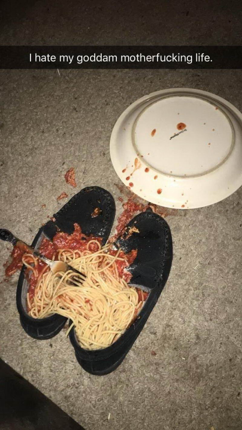 epic fails - spaghetti pop tarts - I hate my goddam motherfucking life.