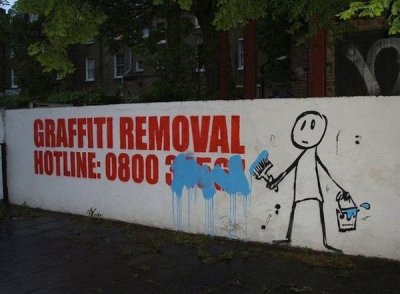 funny vandalism - Graffiti Removal Hotline 09005