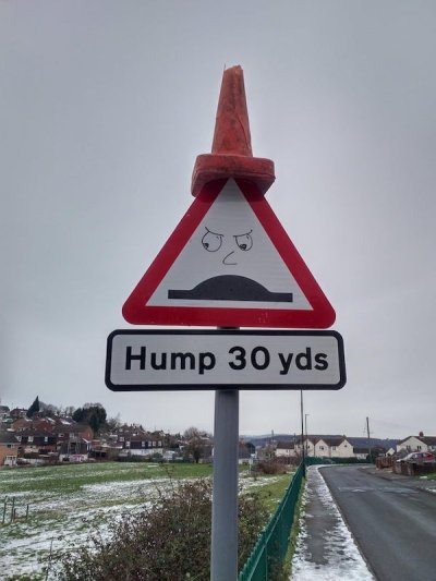 street sign - Hump 30 yds