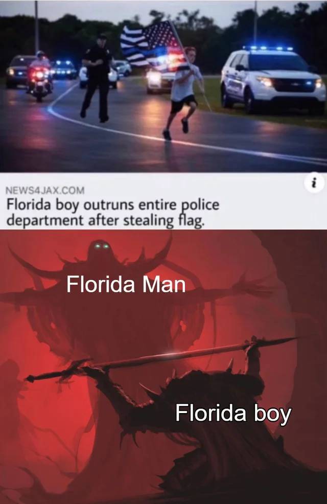 florida boy outruns police - NEWS4JAX.Com Florida boy outruns entire police department after stealing flag. Florida Man Florida boy