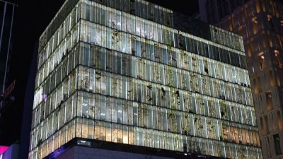 “This building I found in Osaka with marble patterned windows, looks like someone smeared liquid feces on them.”