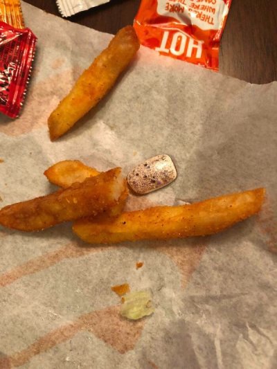 "Found in my food at Taco Bell."