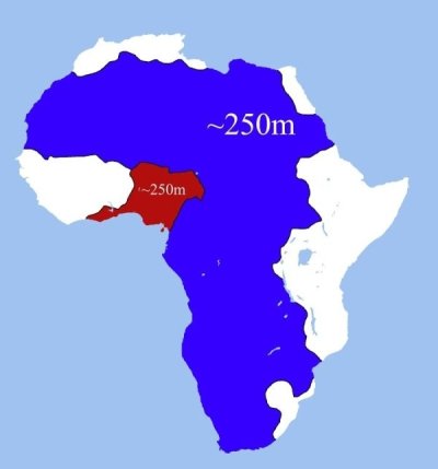 half of africa's population map - ~250m ~250m