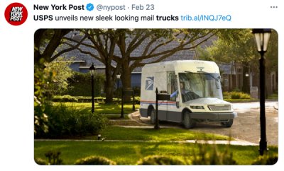 new usps trucks - Afw Ydak Post New York Post . Feb 23 Usps unveils new sleek looking mail trucks trib.alINQJ7eQ