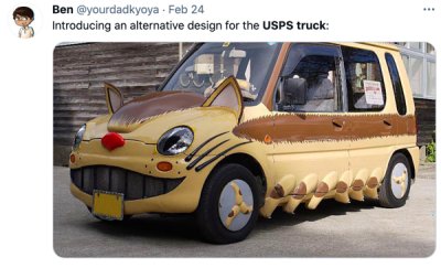 totoro cat car - Ben Feb 24 Introducing an alternative design for the Usps truck