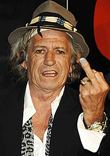8. Keith Richards - $1.6 Million Middle Finger 