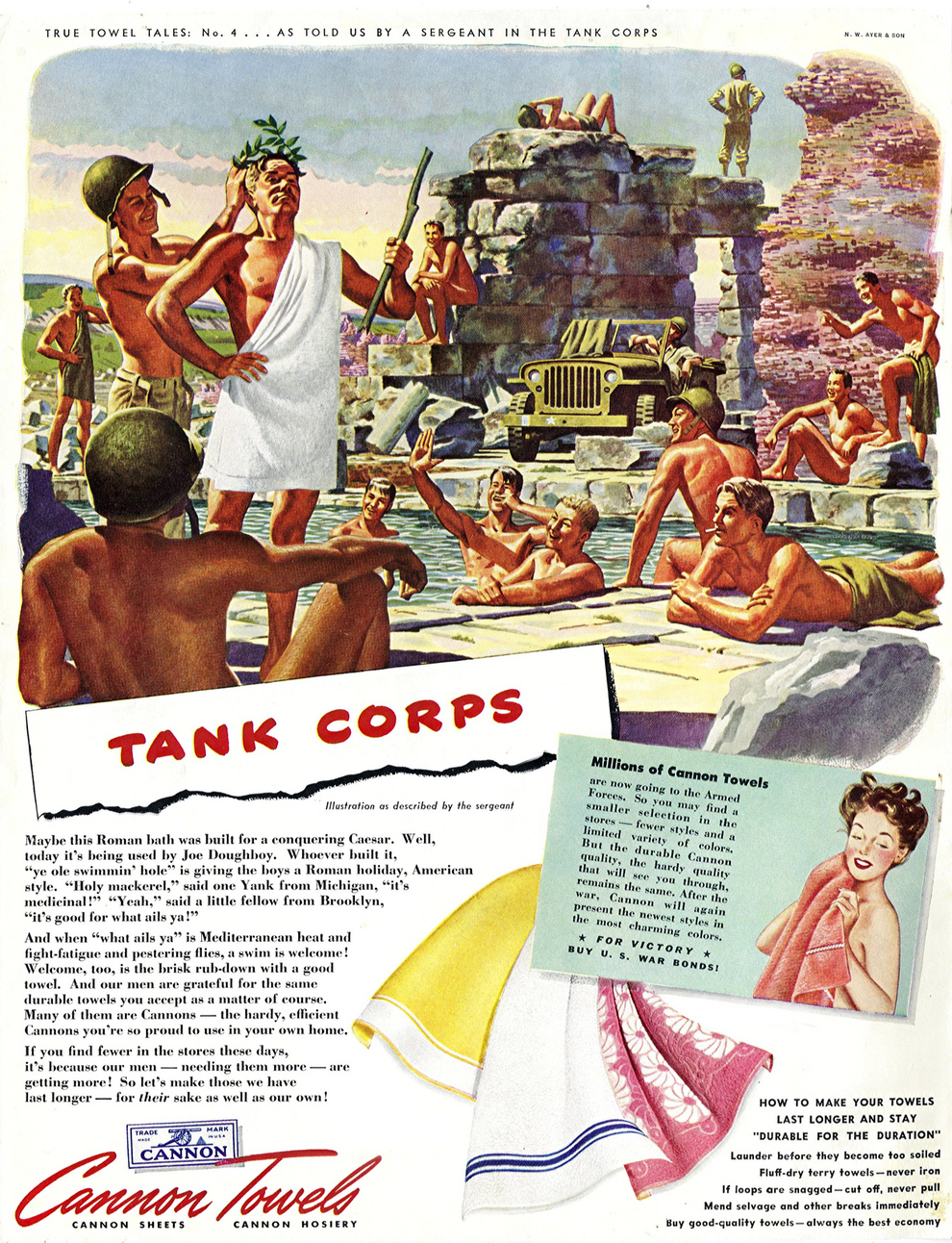 Steamy Homoerotic World War II Towel Ads