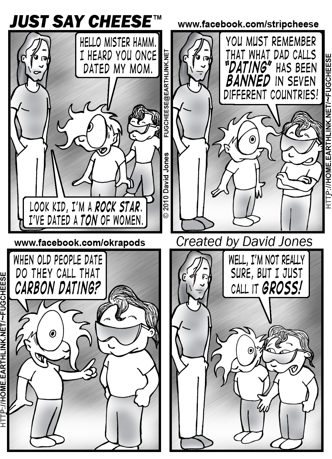 Here is a strip from last week!  Just Say Cheese is my new, cutting edge comic strip!

Follow the adventures...
www.facebook.com/stripcheese
or
fugcheese.wordpress.com