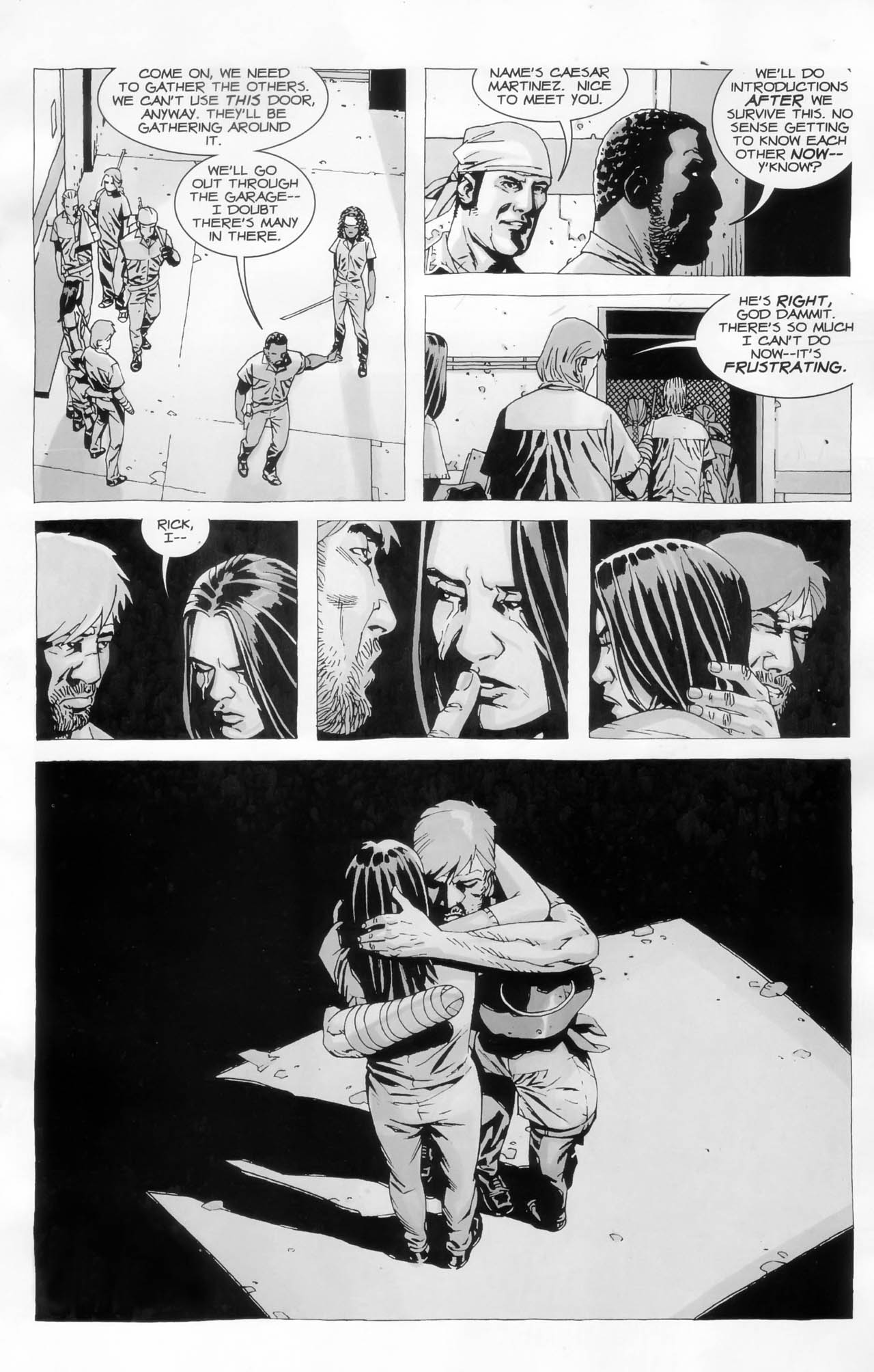 walking dead comic last page - Come On, We Need To Gather The Others. We Can'T Use This Door, Anyway. They'Ll Be Gathering Around It. Name'S Caesar Martinez. Nice To Meet You. We'Ll Do Introductions After We Survive This. No Sense Getting To Know Each Oth