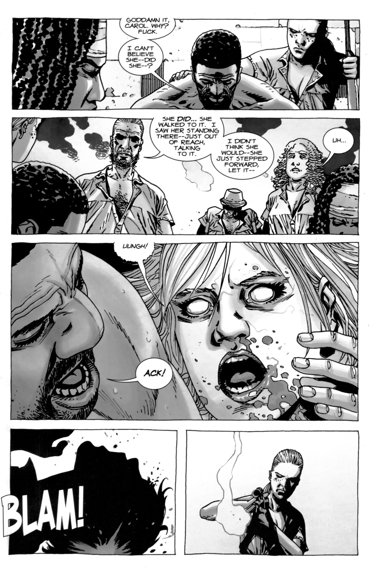 walking dead comic español - Goddamn It, Carol. Why? Fuck. I Can'T Believe SheDid She? She Did... She Walked To It. I Saw Her Standing ThereJust Out Of Reach, I Didn'T Talking Think She To It. WouldShe Just Stepped Forward Let It Uun Ack! co