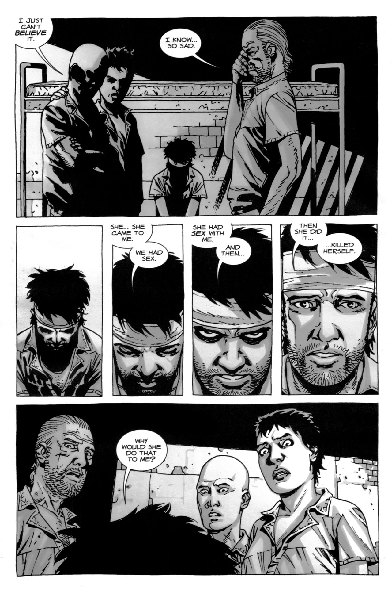 walking dead - I Just Can'T Believe It. I Know... 30 Sad. ware She... She Came To She Had Sex With Me. And Then... Then She Did It... Me. ...Killed Herself We Had Sex. Surved peale care Why Would She Do That To Me? 2.5