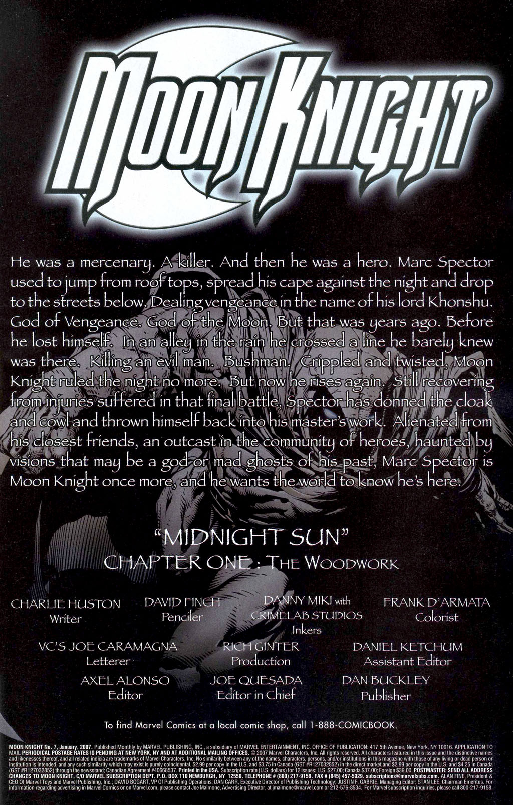 Moon Knight #7 - Midnight Sun Chapter 1: The Woodwork