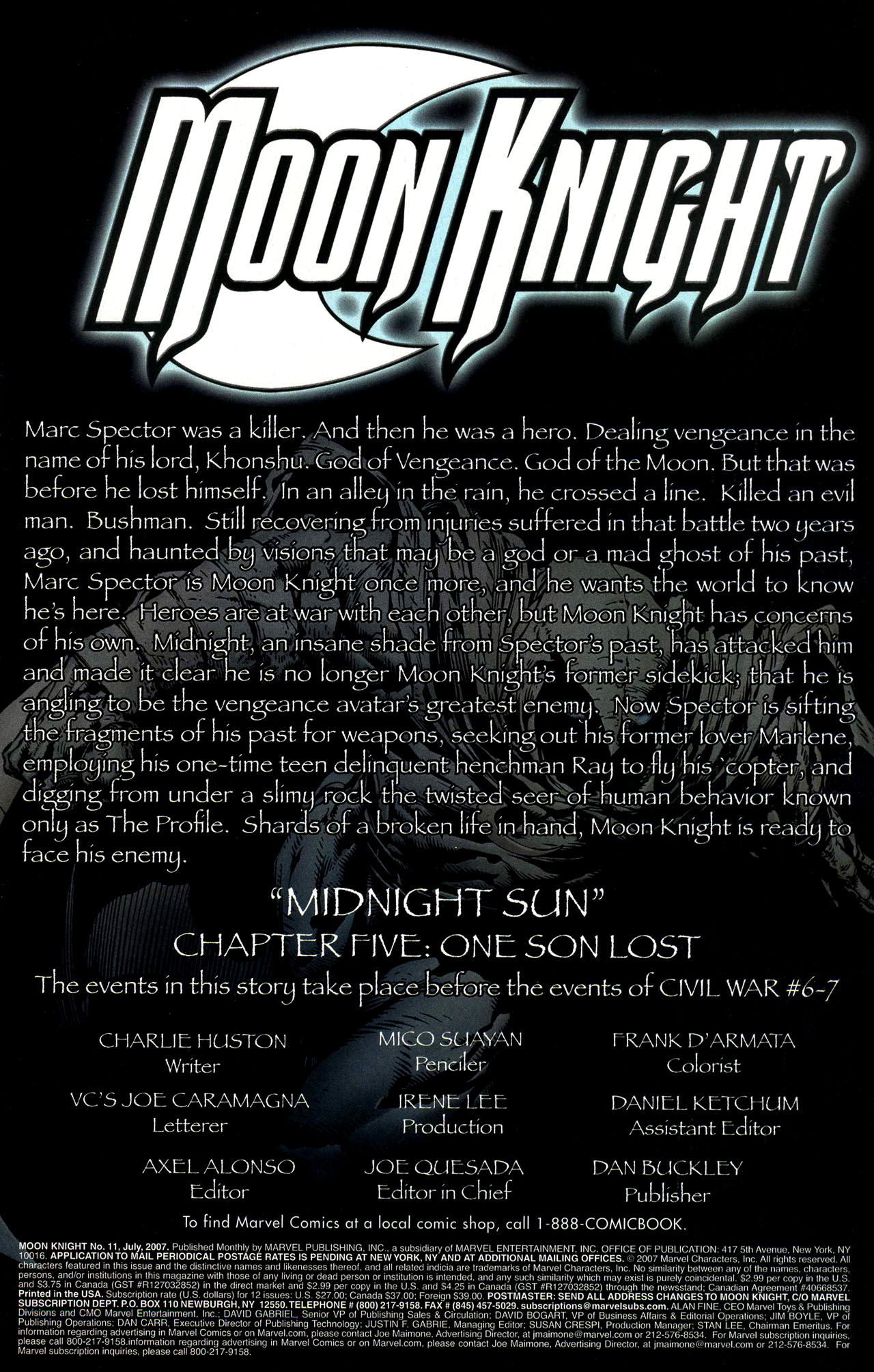  Moon Knight #11 - Midnight Sun, Chapter Five: One Son Lost