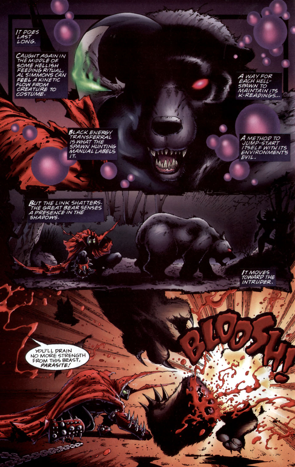 supervillain - It Does Last Long Caught Again In The Middle Of Some Hellish Feeding Ritual, Al Simmons Can Feel A Kinetic Flow From Creature To Costume A Way For Each Hell Spawn To Maintain Its KReadings... Black Energy Transferral 15 What The Spawn Hunti