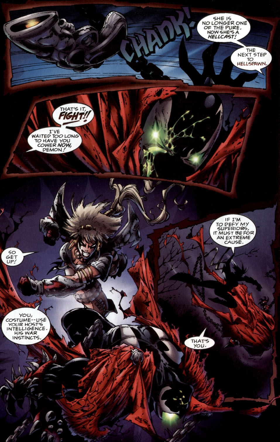 spawn vs angels - She Is No Longer One Of The Pure Now She'S A Hellcast! The Next Step To Hellspawn. That'S It, Fight!! I'Ve Waited Too Long To Have You Cower Now Demon! If I'M To Defy My Superiors, It Must Be For An Extreme Cause So Get Up! You, CostumeU