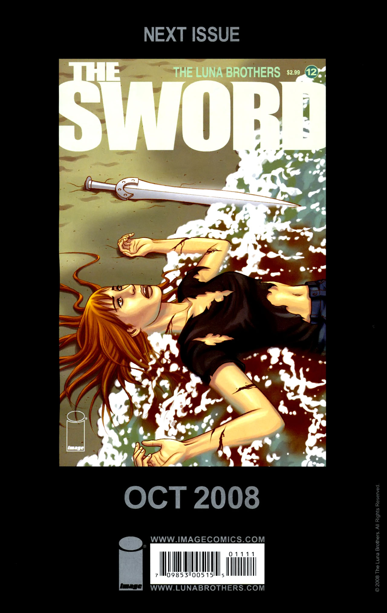 sword - Next Issue The Luna Brothers $2.99 12. Swor! Ii 01.1.1.1. 2008 The Luna Brothers. All Rights Reserved. 7 Iii 985311005 1511 Lg