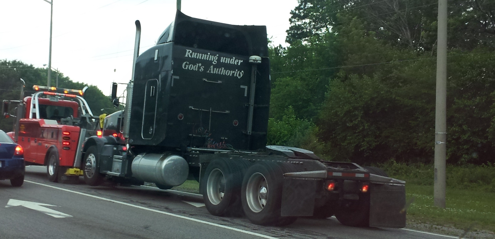 God's authority is getting towed.